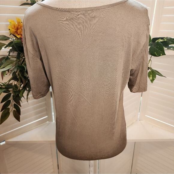 CHLOE SILK LIGHT BROWN BLOUSE MED - Picture 4 of 5